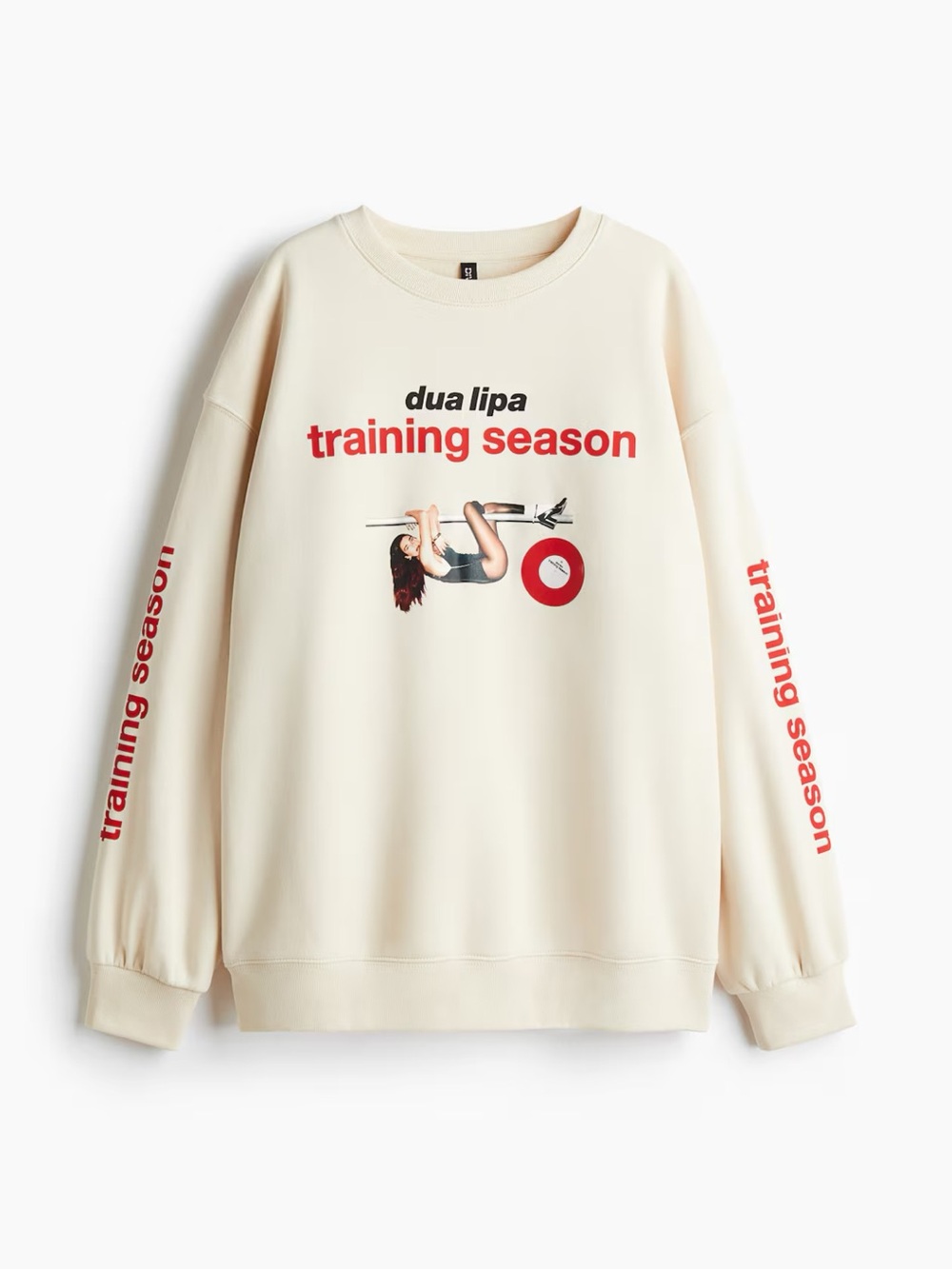 New H&M Dua Lipa "Training Season" Oversized Graphic Sweatshirt
